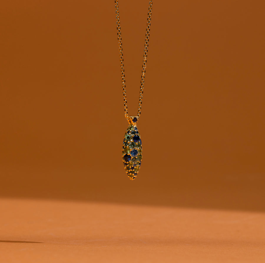 CLEO NECKLACE BLUE HUES SAPPHIRES